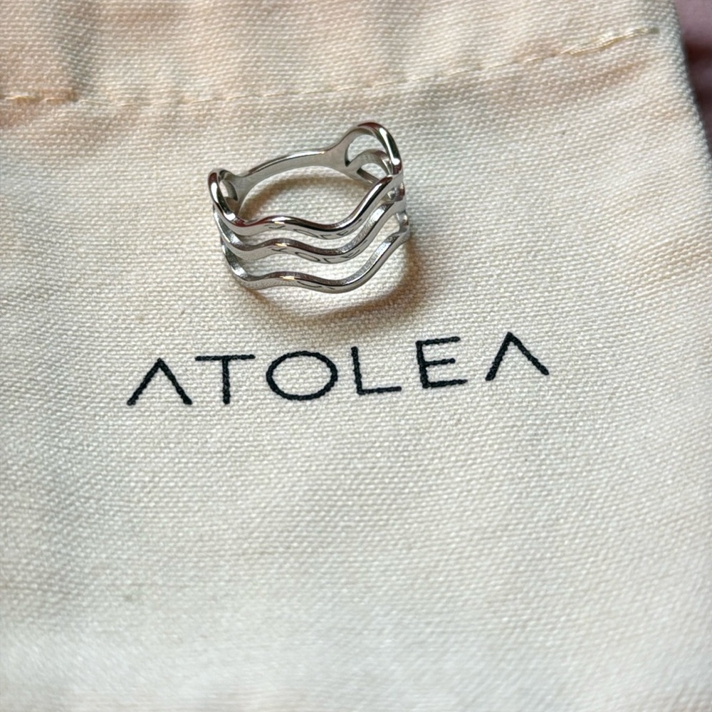 Atolea Silver Ocean Wave Ring size 7